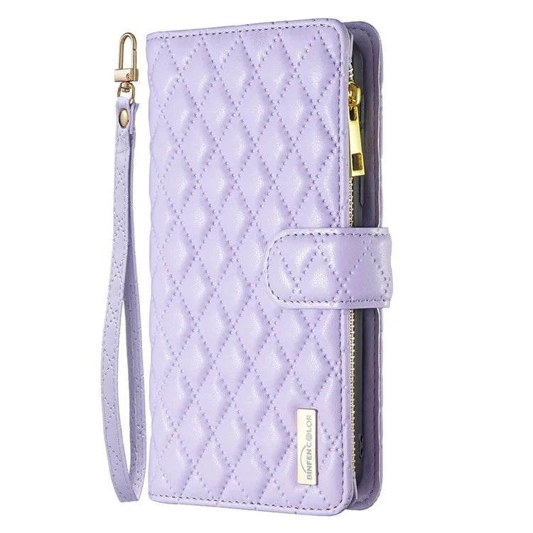 BINFEN COLOR BF Style-15 For Xiaomi Redmi Note 13 4G Case Leather Flip Zipper Pocket Phone Cover