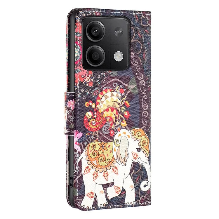 For Xiaomi Redmi Note 13 4G Phone Case Pattern Leather Flip Cover