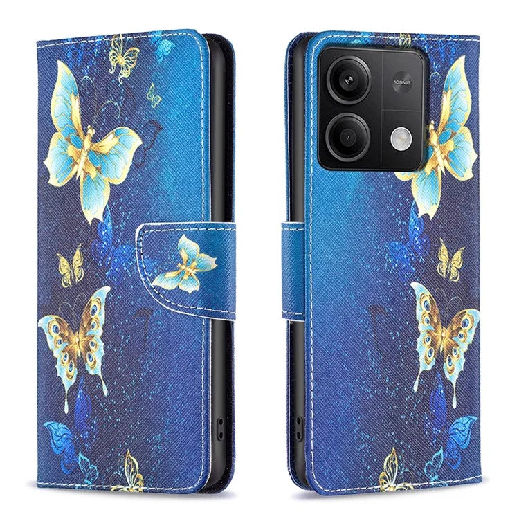 For Xiaomi Redmi Note 13 4G Phone Case Pattern Leather Flip Cover