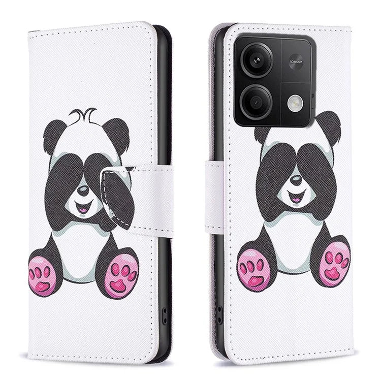 For Xiaomi Redmi Note 13 4G Phone Case Pattern Leather Flip Cover