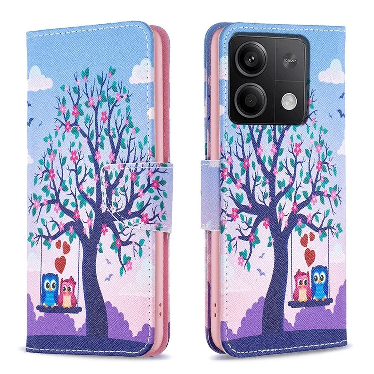 For Xiaomi Redmi Note 13 4G Phone Case Pattern Leather Flip Cover