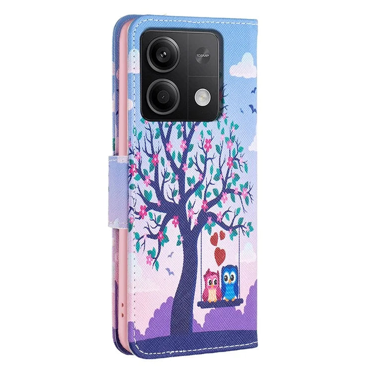 For Xiaomi Redmi Note 13 4G Phone Case Pattern Leather Flip Cover