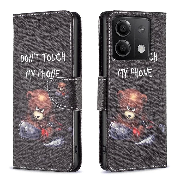 For Xiaomi Redmi Note 13 4G Pattern Leather Phone Case Wallet Cover