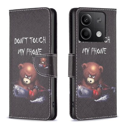For Xiaomi Redmi Note 13 4G Pattern Leather Phone Case Wallet Cover