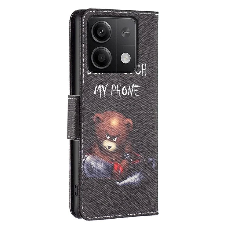 For Xiaomi Redmi Note 13 4G Pattern Leather Phone Case Wallet Cover