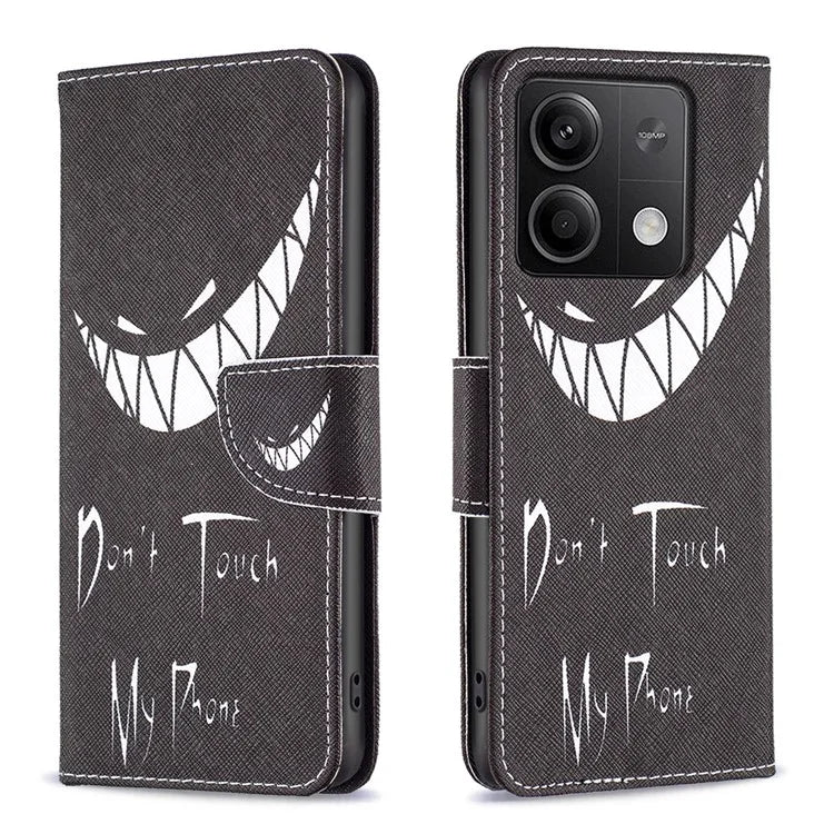 For Xiaomi Redmi Note 13 4G Pattern Leather Phone Case Wallet Cover