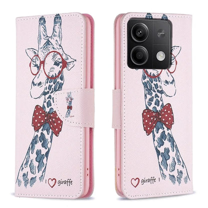 For Xiaomi Redmi Note 13 4G Pattern Leather Phone Case Wallet Cover