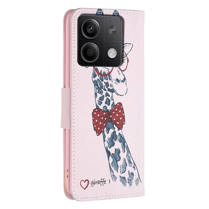 For Xiaomi Redmi Note 13 4G Pattern Leather Phone Case Wallet Cover