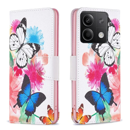 For Xiaomi Redmi Note 13 4G Pattern Leather Phone Case Wallet Cover