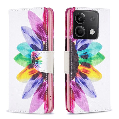 For Xiaomi Redmi Note 13 4G Pattern Leather Phone Case Wallet Cover
