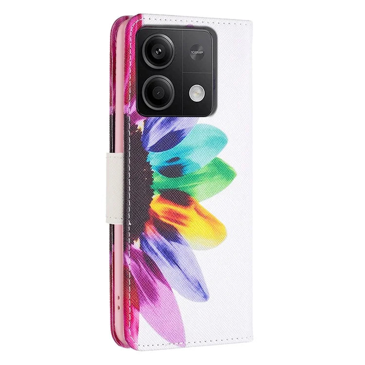 For Xiaomi Redmi Note 13 4G Pattern Leather Phone Case Wallet Cover