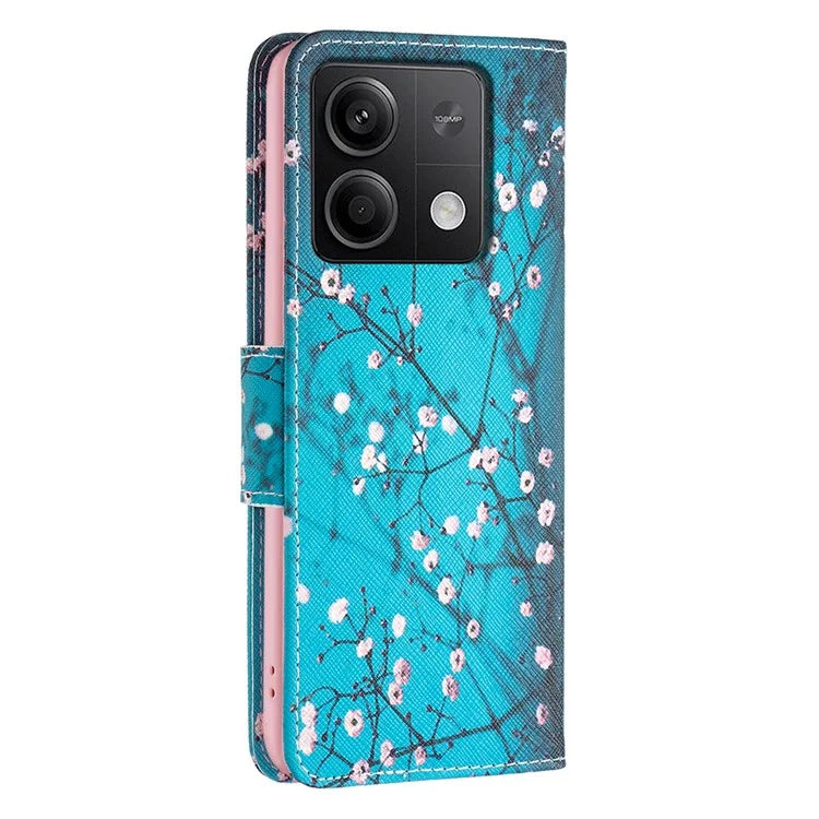 For Xiaomi Redmi Note 13 4G Pattern Leather Phone Case Wallet Cover
