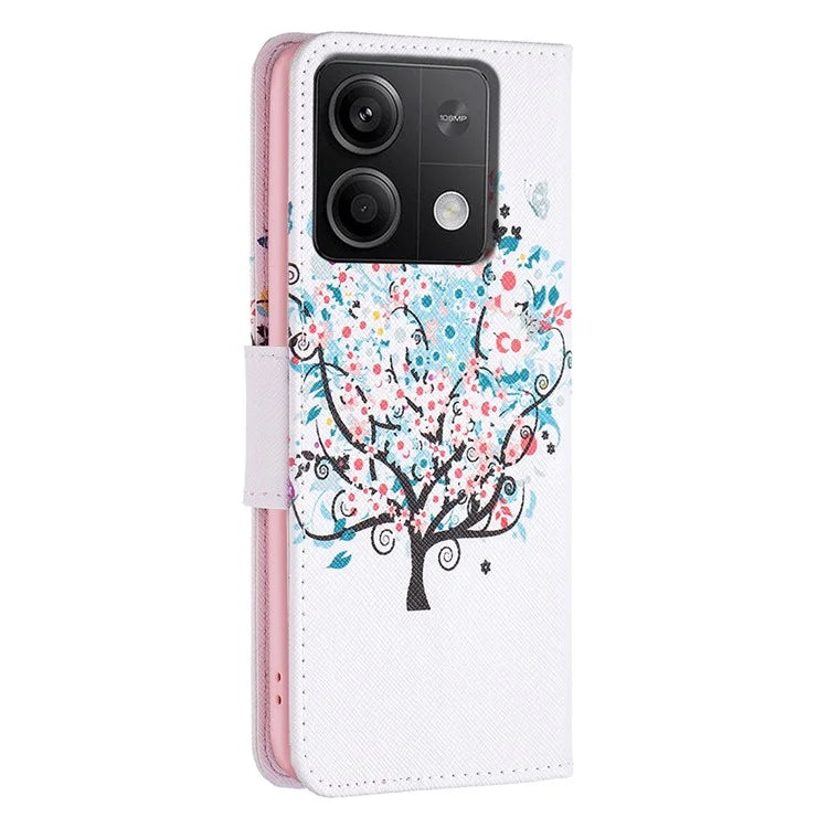 For Xiaomi Redmi Note 13 4G Pattern Leather Phone Case Wallet Cover