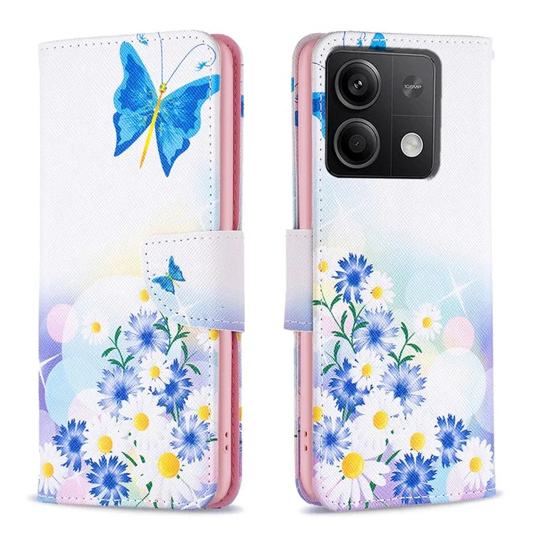 For Xiaomi Redmi Note 13 4G Pattern Leather Phone Case Wallet Cover