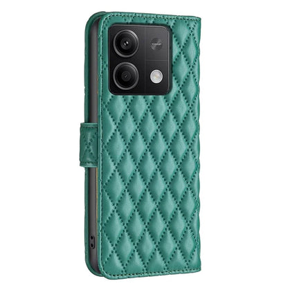 BINFEN COLOR BF Style-14 For Xiaomi Redmi Note 13 4G Leather Case Rhombus Grid Phone Cover Folding Stand