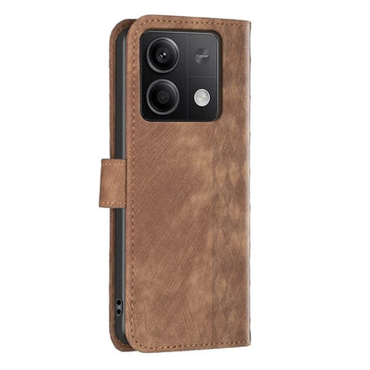For Xiaomi Redmi Note 13 4G Magnetic Flip Cover Grid Imprinted Leather Phone Case