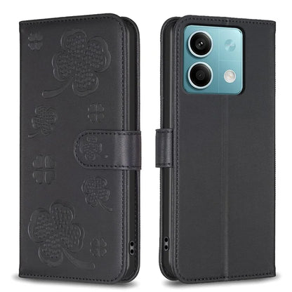 For Xiaomi Redmi Note 13 4G Clover Leather Case Folio Stand View Phone Cover