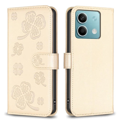 For Xiaomi Redmi Note 13 4G Clover Leather Case Folio Stand View Phone Cover