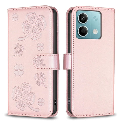 For Xiaomi Redmi Note 13 4G Clover Leather Case Folio Stand View Phone Cover