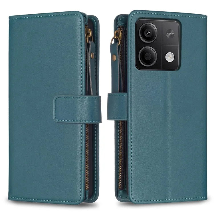 BF Style-19 for Xiaomi Redmi Note 13 4G Phone Case Viewing Stand Cover Zipper Handbag