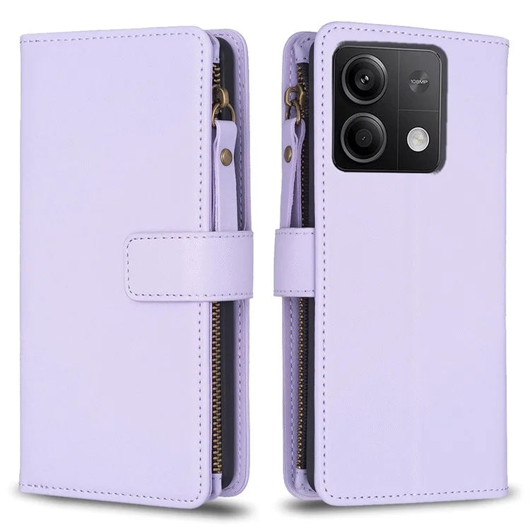 BF Style-19 for Xiaomi Redmi Note 13 4G Phone Case Viewing Stand Cover Zipper Handbag