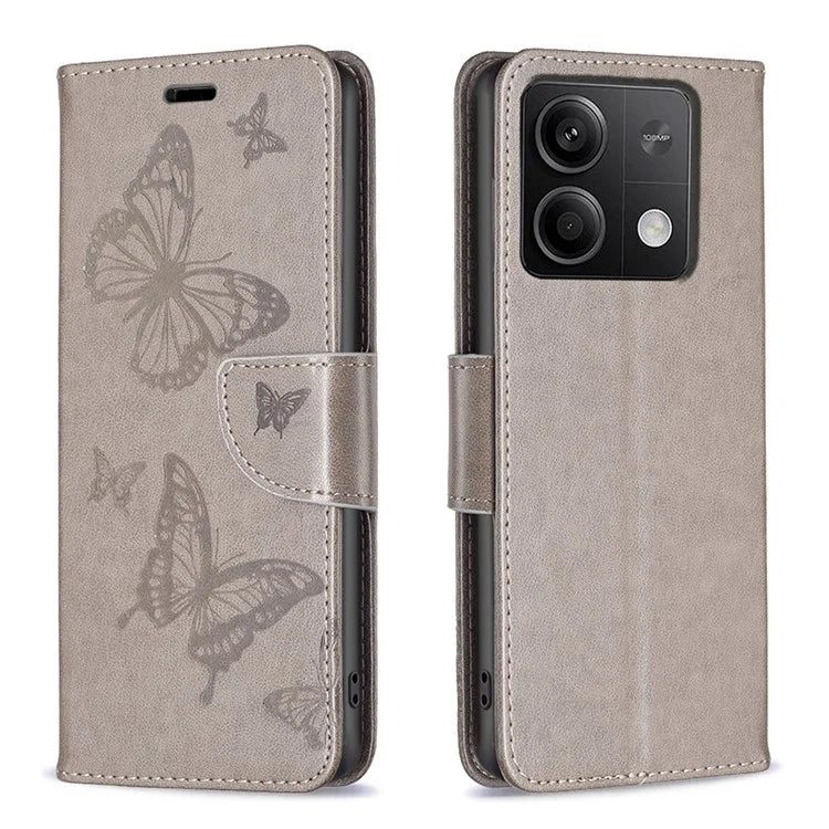 For Xiaomi Redmi Note 13 4G Case Butterfly Imprinted Stand Full Protection Phone Cover
