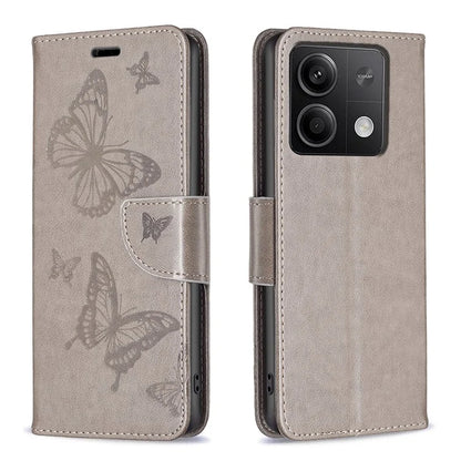 For Xiaomi Redmi Note 13 4G Case Butterfly Imprinted Stand Full Protection Phone Cover