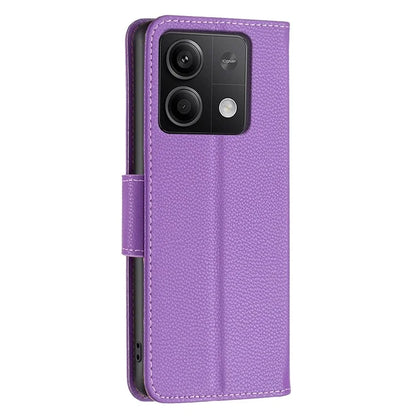 For Xiaomi Redmi Note 13 4G Case PU Leather Litchi Texture Phone Cover Magnetic Closure