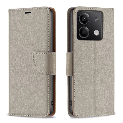 For Xiaomi Redmi Note 13 4G Case PU Leather Litchi Texture Phone Cover Magnetic Closure
