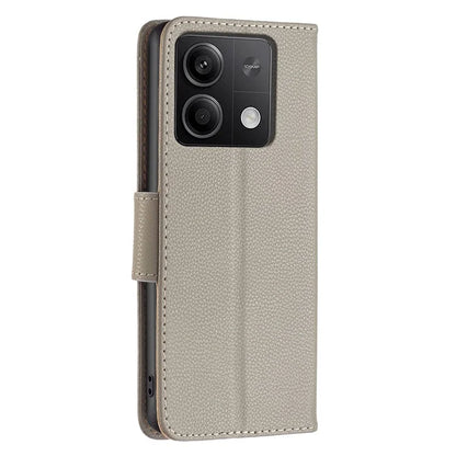 For Xiaomi Redmi Note 13 4G Case PU Leather Litchi Texture Phone Cover Magnetic Closure