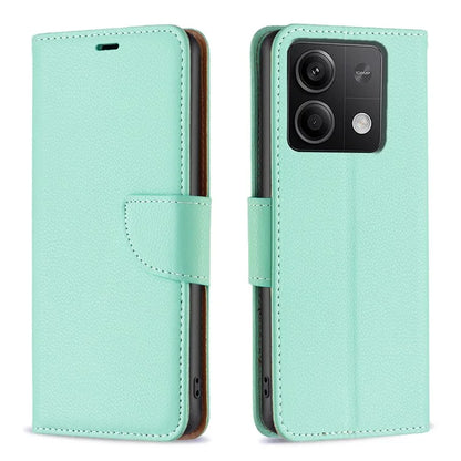 For Xiaomi Redmi Note 13 4G Case PU Leather Litchi Texture Phone Cover Magnetic Closure