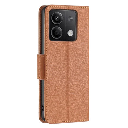 For Xiaomi Redmi Note 13 4G Case PU Leather Litchi Texture Phone Cover Magnetic Closure