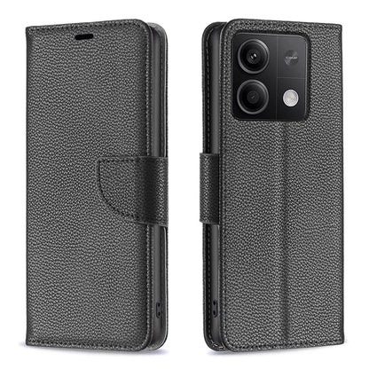 For Xiaomi Redmi Note 13 4G Case PU Leather Litchi Texture Phone Cover Magnetic Closure