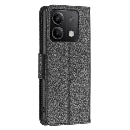 For Xiaomi Redmi Note 13 4G Case PU Leather Litchi Texture Phone Cover Magnetic Closure