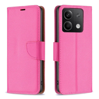 For Xiaomi Redmi Note 13 4G Case PU Leather Litchi Texture Phone Cover Magnetic Closure