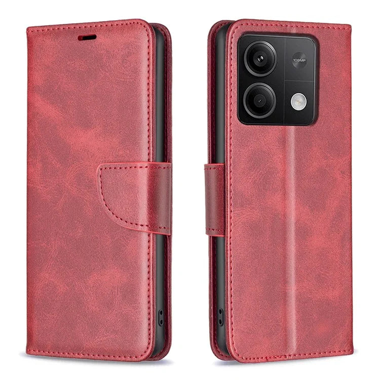 For Xiaomi Redmi Note 13 4G Case PU Leather Stand Wrist Strap Phone Cover