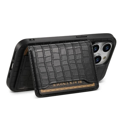 For iPhone 15 Pro Max Crocodile Texture Case PU Leather Phone Back Cover with Card Holder