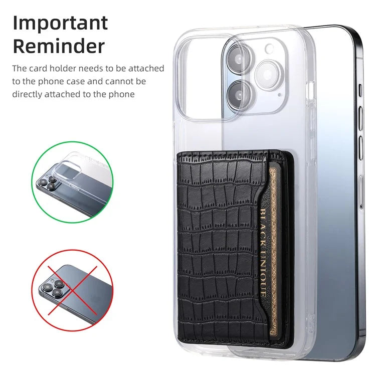 For iPhone 15 Pro Max Crocodile Texture Case PU Leather Phone Back Cover with Card Holder