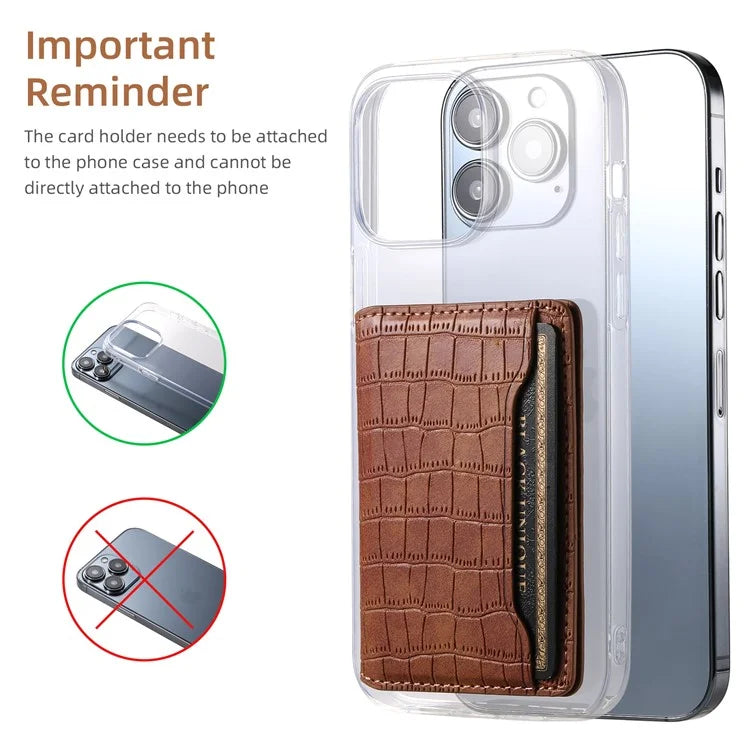 For iPhone 15 Pro Max Crocodile Texture Case PU Leather Phone Back Cover with Card Holder