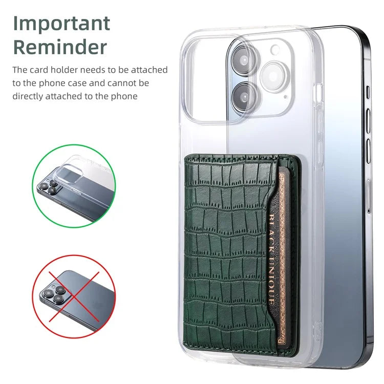 For iPhone 15 Pro Max Crocodile Texture Case PU Leather Phone Back Cover with Card Holder