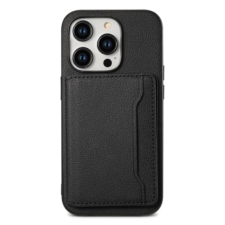 For iPhone 15 Pro Calf Texture Phone Case Card Slots Protective Cover