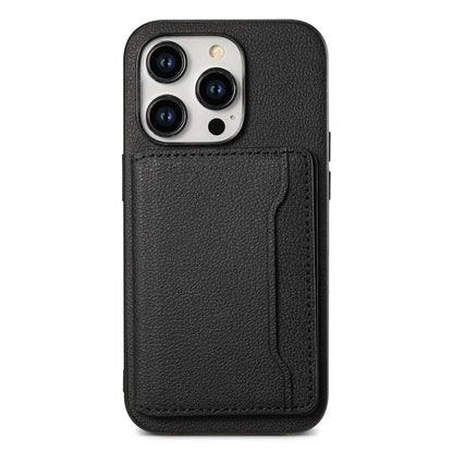 For iPhone 15 Pro Calf Texture Phone Case Card Slots Protective Cover