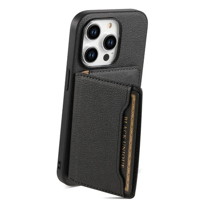 For iPhone 15 Pro Calf Texture Phone Case Card Slots Protective Cover