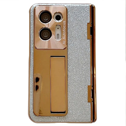 For Oppo Find N2 5G Kickstand Cover Glitter PU Leather Phone Back Cover