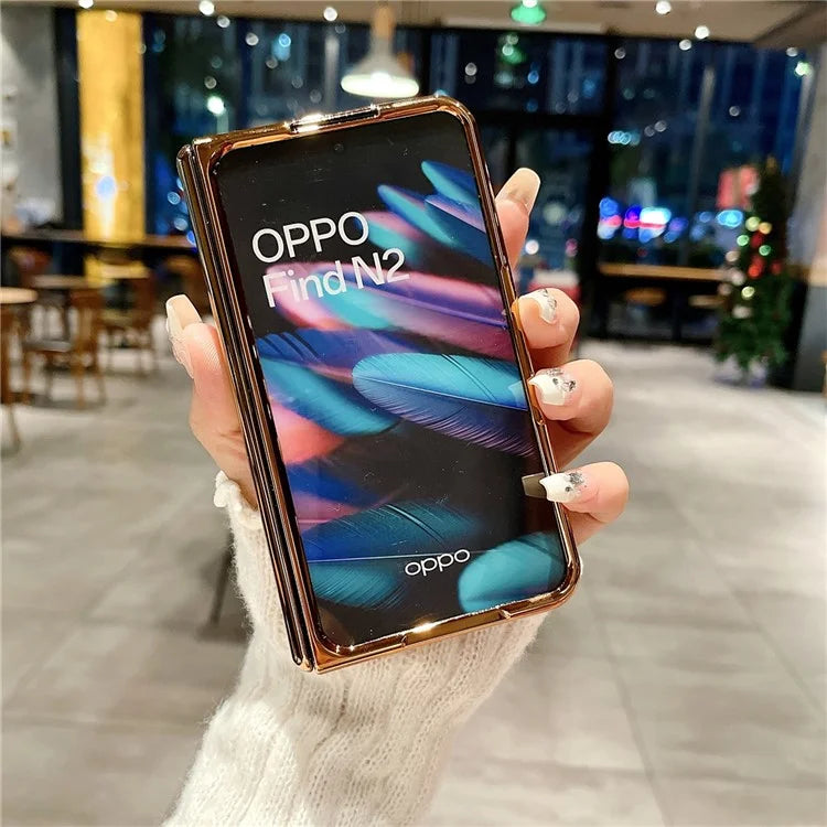 For Oppo Find N2 5G Kickstand Cover Glitter PU Leather Phone Back Cover