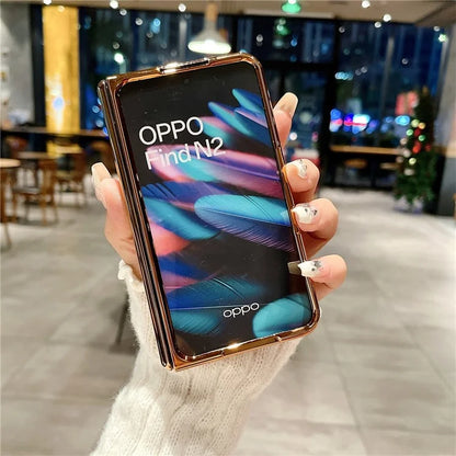 For Oppo Find N2 5G Kickstand Cover Glitter PU Leather Phone Back Cover