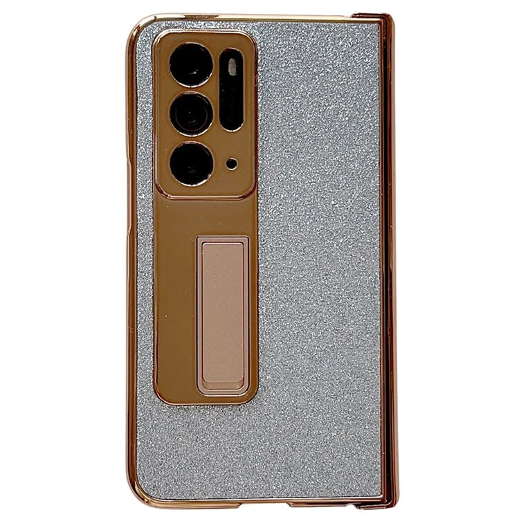 For Oppo Find N Phone Case Glitter Surface PU Leather+PC Cover with Kickstand