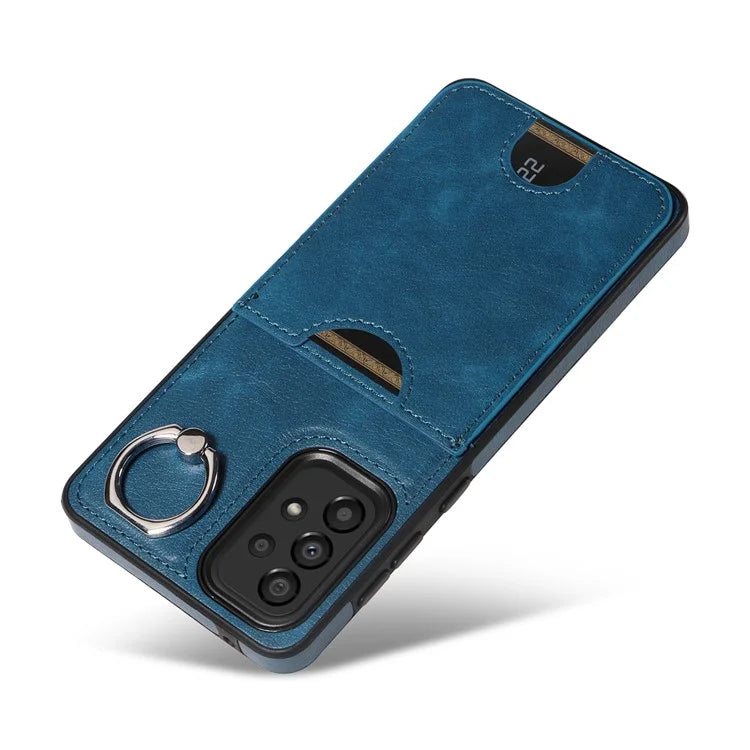 006 For Samsung Galaxy A33 5G Case PU+TPU Phone Cover with Card Holder Kickstand