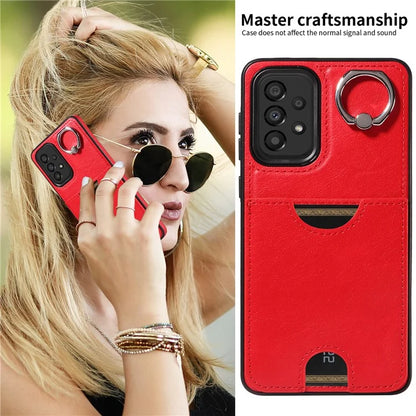 006 For Samsung Galaxy A33 5G Case PU+TPU Phone Cover with Card Holder Kickstand