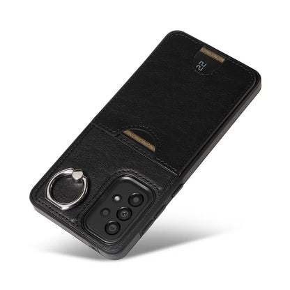 006 For Samsung Galaxy A33 5G Case PU+TPU Phone Cover with Card Holder Kickstand